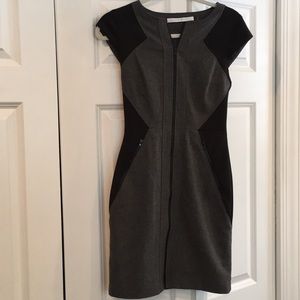 Susana Monaco grey and black wool dress